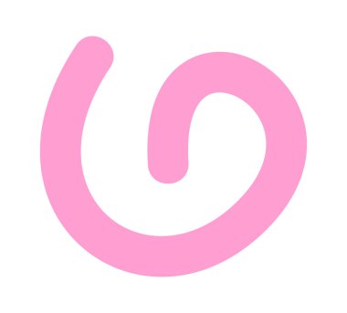 Kıvrılmış pembe çizgili el kıvrımlı element