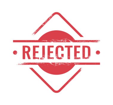 Reddedilmiş pul negatif cevap fok grunge formu