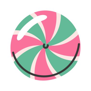 Şekerli çizgili yuvarlak karamel şeker Noel hediyesi