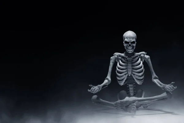 Mänskliga Skelettet Mörk Bakgrund — Stockfoto