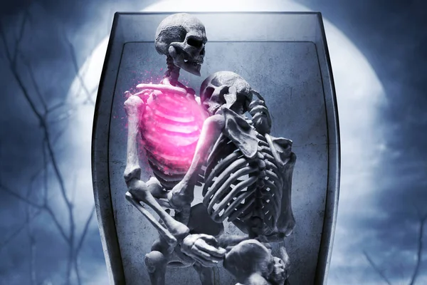 Morte Esqueleto Humano Tema Halloween — Fotografia de Stock