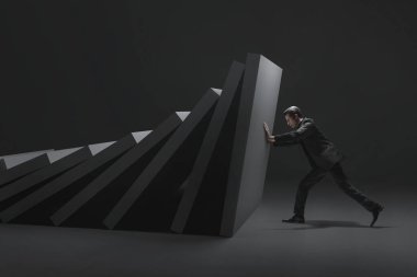 İş adamı 3D illüstrasyon basıyor 