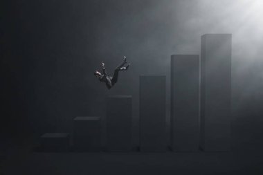 Düşen iş adamı 3D illüstrasyon