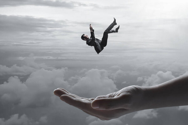 Падающий бизнесмен 3d иллюстрация