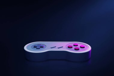 3d illüstrasyonunda Retro oyun denetleyici