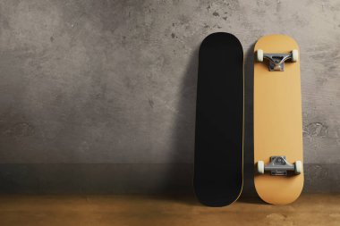 3d illüstrasyon üzerinde kaykay güvertesi