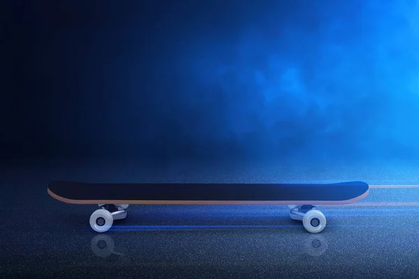 Skateboard on the street 3d illustration