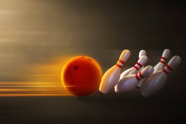 Bowling ball on 3d illustration