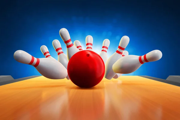 Bowling ball on 3d illustration