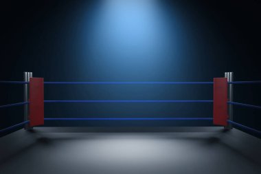 Professional boxing ring 3d illustration clipart