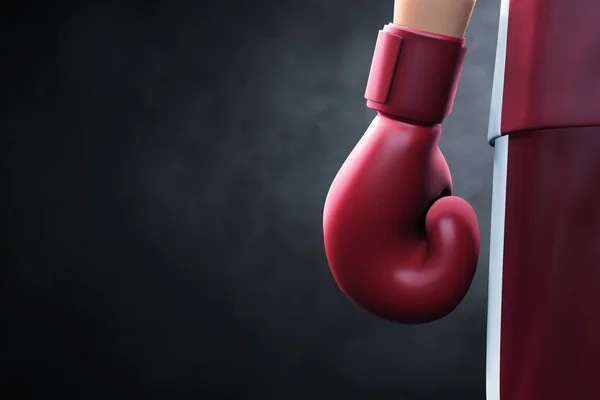 暗い背景の3Dイラスト上の赤いボクシングの手袋 — ストック写真