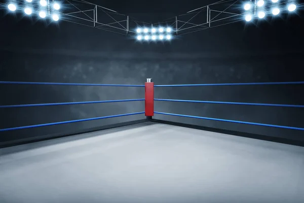 Professional boxing ring 3d illustration