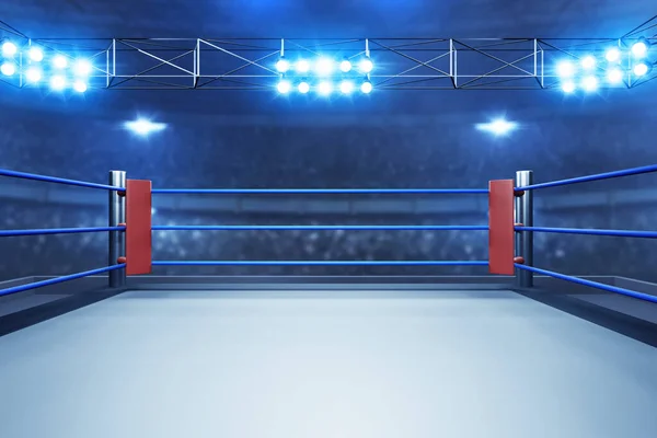プロボクシングリング3Dイラスト — ストック写真