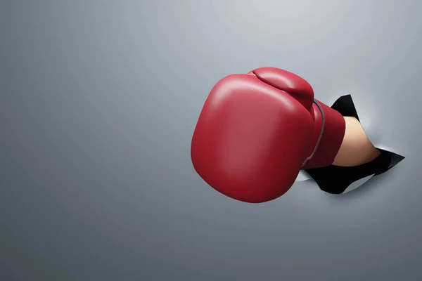 红色拳击手套3D插图 — 图库照片