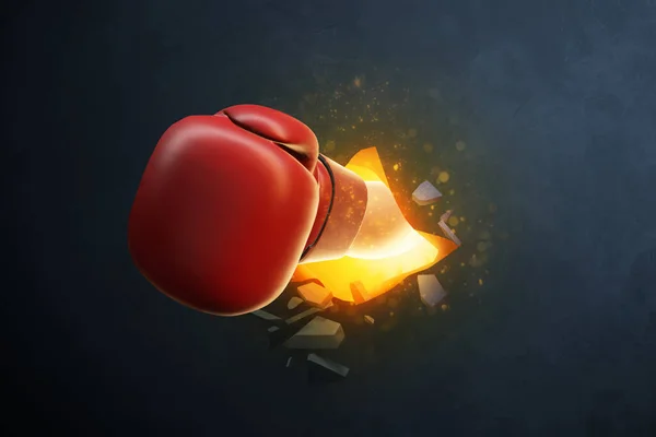 レッドボクシンググローブ3Dイラスト — ストック写真