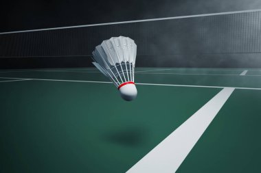 3D illüstrasyonda Badminton topu