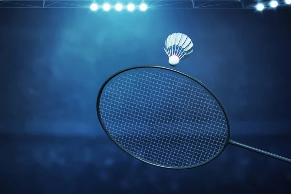 Badminton match on 3d illustration