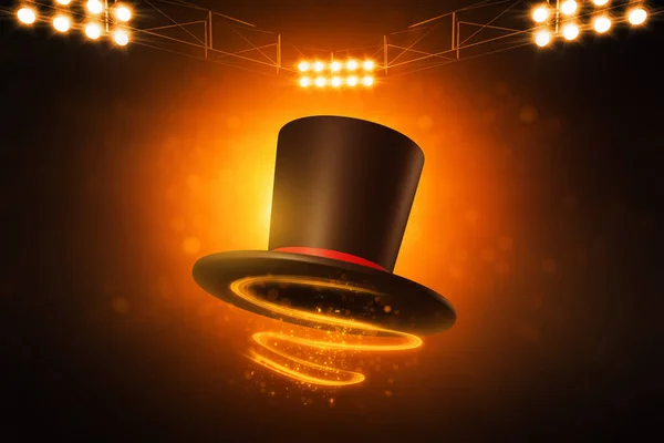 Magician Retro Top Hat Palco Ilustração — Fotografia de Stock