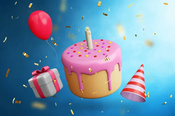 Kids Birthday Party Decoration Illustratio — Stock Photo, Image