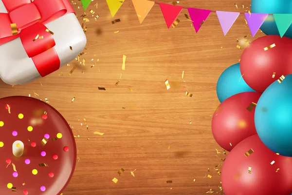 Top View Kids Birthday Party Decor Illustration — Stock Photo, Image