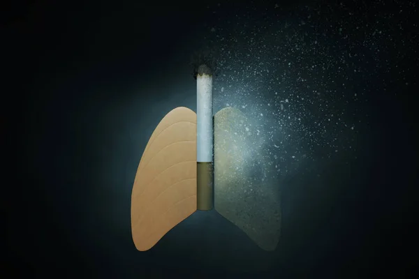 Κάπνισμα Ιατρική Έννοια Σκούρο Φόντο Εικονογράφηση — Φωτογραφία Αρχείου