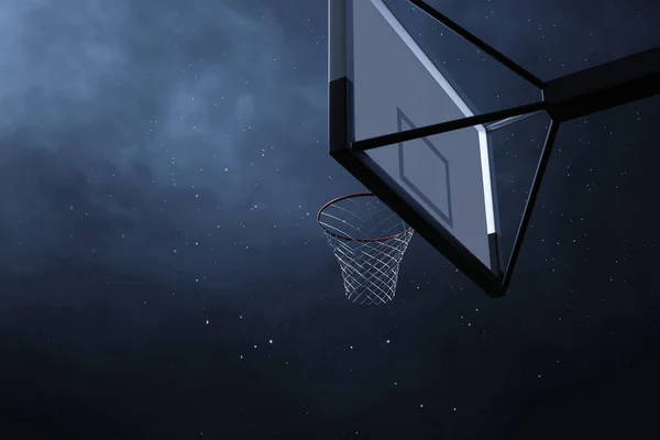 Kosárlabda Aréna Éjjel Illusztráció — Stock Fotó