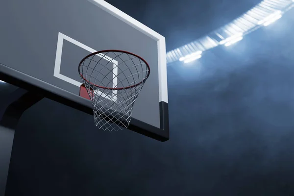 Üres Kosárlabda Aréna Éjjel Illusztráció — Stock Fotó