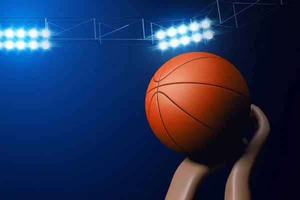 3Dイラストのバスケットボール選手 — ストック写真
