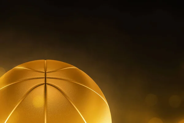 3Dイラストで黄金のバスケットボールを閉じます — ストック写真