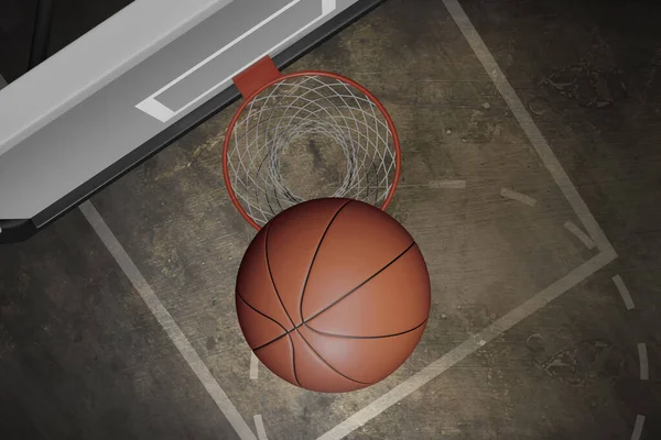 Illüstrasyonda Üst Görünüm Basketbol Potası — Stok fotoğraf