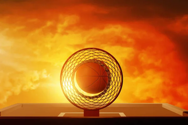 3Dイラストのバスケットボールボール — ストック写真