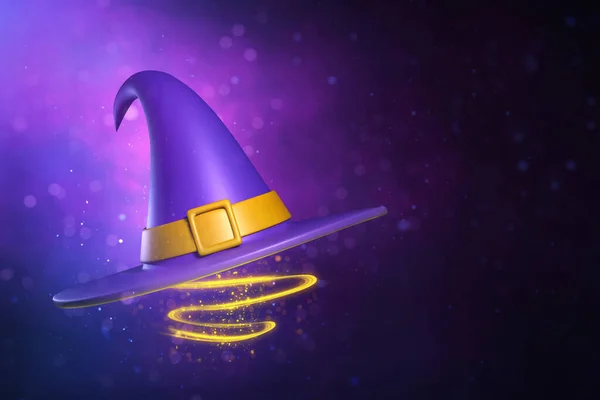 Cartoon Funny Witch Hat Magic Glow Shiny Effect Illustration — Stock Photo, Image