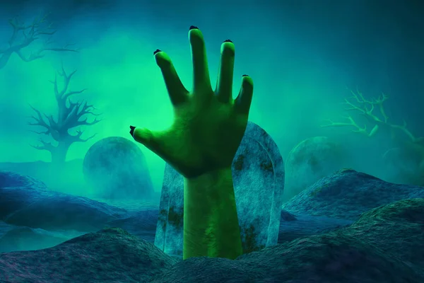 Руки Зомби Тянутся Кладбищу — стоковое фото