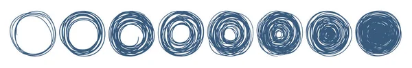 Κυκλικά Μουτζουρωμένα Μουτζούρες Διαφορετική Πυκνότητα Γραμμής Εικονογράφηση Διανύσματος — Διανυσματικό Αρχείο