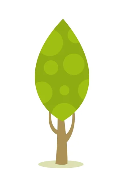 葉の点線冠を持つ亜熱帯の木 ベクターイラスト — ストックベクタ