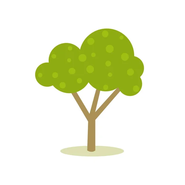 Pohon Subtropis Dengan Mahkota Dedaunan Berbintik Ilustrasi Vektor - Stok Vektor