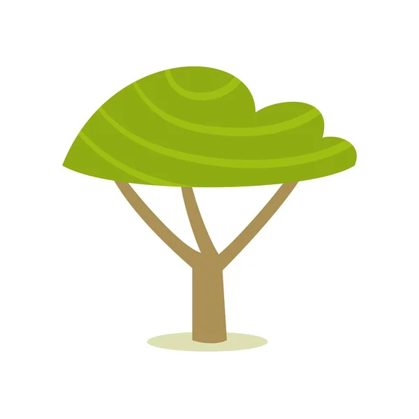 葉の孵化した冠を持つ亜熱帯の木 ベクターイラスト — ストックベクタ