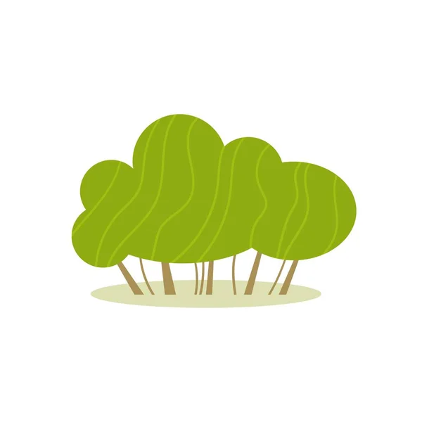 Густий Зелений Садовий Кущ Чагарник Векторні Ілюстрації — стоковий вектор