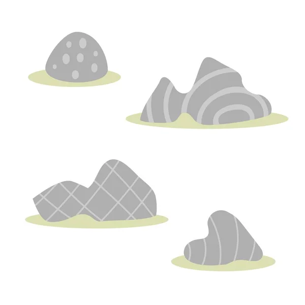 Set Stones Landscape Design Vector Illustration — Stock Vector
