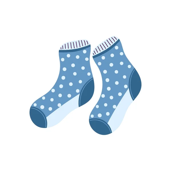 Bir Çift Sıcak Çorap Yün Örülmüş Eşya Vektör Illüstrasyonu — Stok Vektör