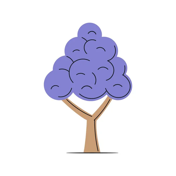 Pohon Subtropis Dengan Dedaunan Biru Ilustrasi Vektor - Stok Vektor