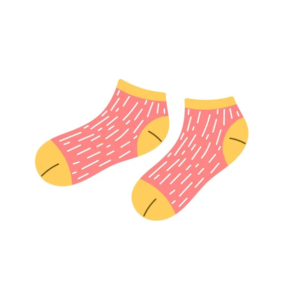 Bir Çift Kırmızı Yün Çorap Vektör Illüstrasyonu — Stok Vektör