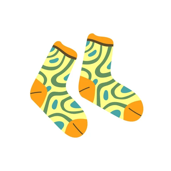 Bir Çift Yün Çorap Vektör Illüstrasyonu — Stok Vektör