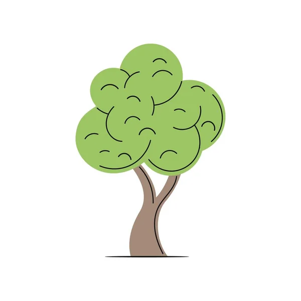 Pohon Hias Dengan Dedaunan Hijau Ilustrasi Vektor - Stok Vektor