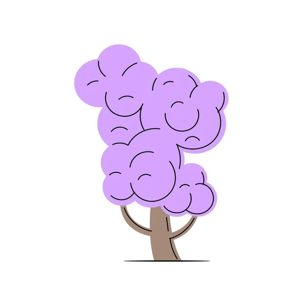 Dekorativer Baum Mit Violettem Laub Vektorillustration — Stockvektor