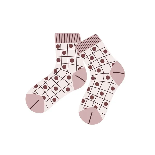 Bir Çift Benekli Kahverengi Çorap Vektör Illüstrasyonu — Stok Vektör