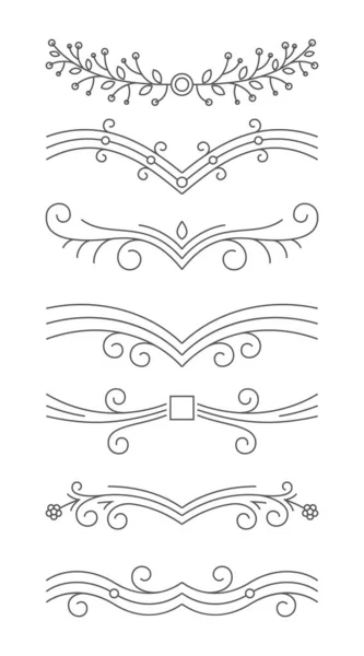 Conjunto Filigrana Vectorial Florece Para Diseño Ilustración Vectorial — Archivo Imágenes Vectoriales