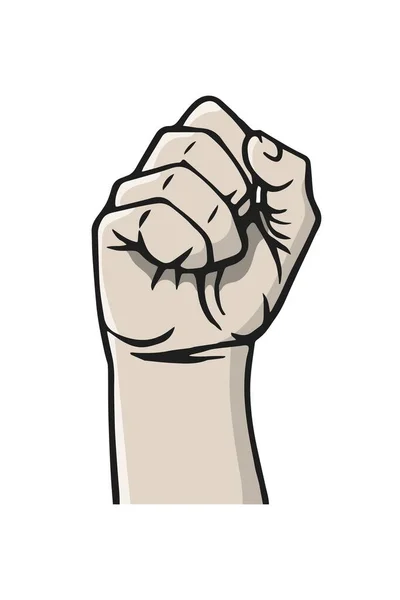 Stijgende Hand Vuist Symboliseert Protest Rebel Onafhankelijkheid Macht Vrijheid Vectorillustratie — Stockvector