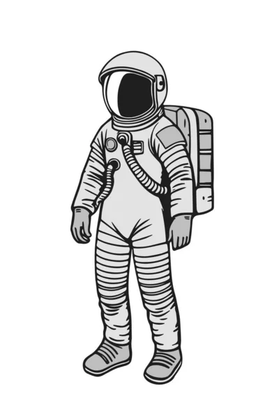 Astronaut Skafandru Kosmonaut Nebo Taikonaut Vektorová Ilustrace — Stockový vektor