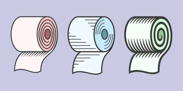 Rolka Papieru Toaletowego Wisząca Wieszaku Zestaw Higienicznych Wałków Higienicznych Toalety — Wektor stockowy